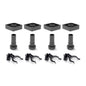Emuca Kit di piedi regolabili Bone con base quadrata per mobili, altezza 100mm, regolabile 98-140mm, Tecnoplastica, Nera
