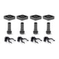 Emuca Kit di piedi regolabili Bone con base quadrata per mobili, altezza 120mm, regolabile 118-160mm, Tecnoplastica, Nera
