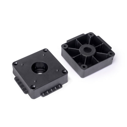 Emuca Kit di piedi regolabili Bone con base quadrata per mobili, altezza 150mm, regolabile 148-190mm, Tecnoplastica, Nera