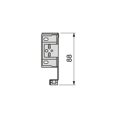 Emuca Cassetto esterno Simplex 25 kg, altezza 88 mm, profondità 440 mm, Acciaio, Grigio antracite