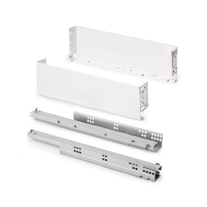 Emuca Cassetto esterno Simplex 25 kg, altezza 122 mm, profondità 440 mm, Acciaio, Verniciato bianco