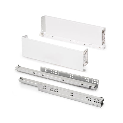 Emuca Cassetto esterno Simplex 25 kg, altezza 122 mm, profondità 490 mm, Acciaio, Verniciato bianco