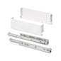 Emuca Cassetto esterno Simplex 25 kg, altezza 122 mm, profondità 490 mm, Acciaio, Verniciato bianco
