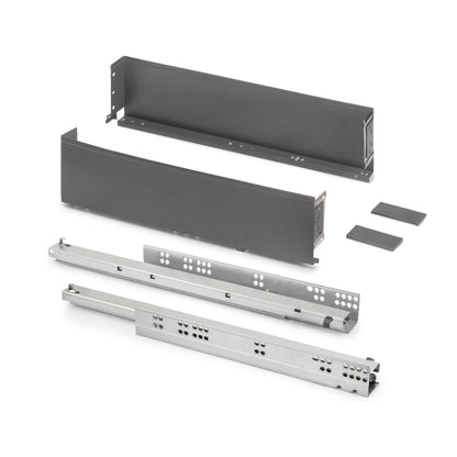 Emuca Cassetto esterno Simplex 25 kg, altezza 122 mm, profondità 490 mm, Acciaio, Grigio antracite