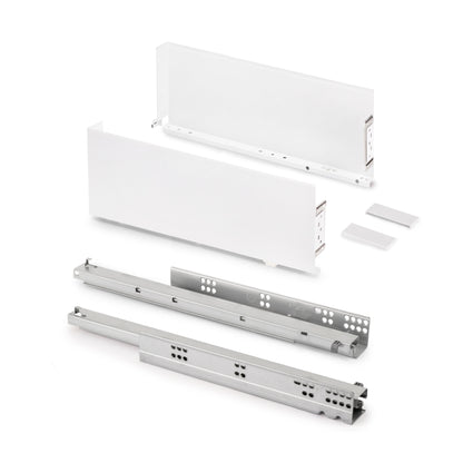 Emuca Cassetto esterno Simplex 25 kg, altezza 159 mm, profondità 440 mm, Acciaio, Verniciato bianco