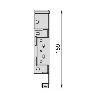 Emuca Cassetto esterno Simplex 25 kg, altezza 159 mm, profondità 490 mm, Acciaio, Verniciato bianco