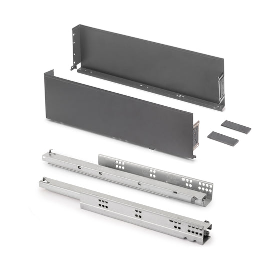 Emuca Cassetto esterno Simplex 25 kg, altezza 159 mm, profondità 440 mm, Acciaio, Grigio antracite
