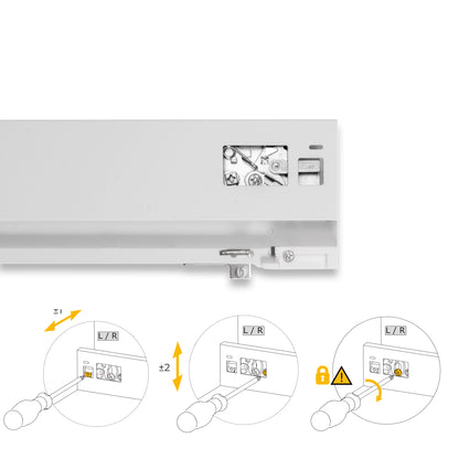 Emuca Cassetto esterno Protone 30kg, guide di estrazione totale con una chiusura soft, altezza 93mm, profondità 400mm, Acciaio, Verniciato bianco