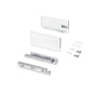 Emuca Cassetto esterno Protone 30kg, guide di estrazione totale con una chiusura soft, altezza 131mm, profondità 300mm, Acciaio, Verniciato bianco