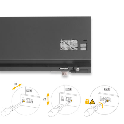 Emuca Cassetto esterno Protone 30kg, guide di estrazione totale con una chiusura soft, altezza 131mm, profondità 300mm, Acciaio, Grigio antracite