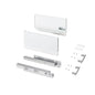 Emuca Cassetto esterno Protone 30kg, guide di estrazione totale con una chiusura soft, altezza 178mm, profondità 350mm, Acciaio, Verniciato bianco