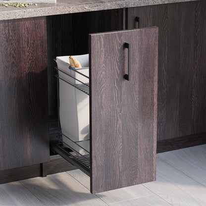 Emuca Carrello estraibile con cestelli e carrello del pane Titane con fissaggio inferiore con chiusura soft, modulo 300mm, Acciaio, Grigio Antracite