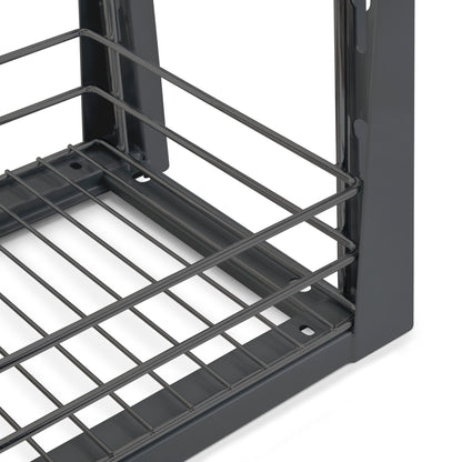 Emuca Carrello estraibile con cestelli e carrello del pane Titane con fissaggio inferiore con chiusura soft, modulo 300mm, Acciaio, Grigio Antracite