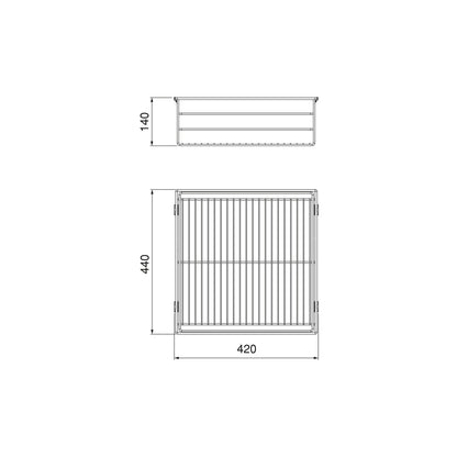 Emuca Cassetto in filo metallico per armadi e cabine armadio Quartz, 440mm (M60), Acciaio, Titanio