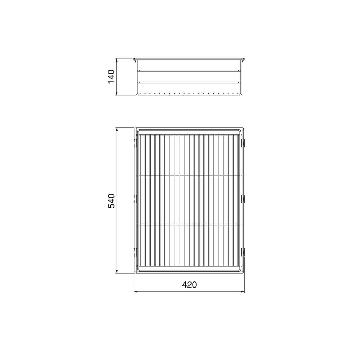 Cassetto in filo metallico per armadi e cabine armadio Quartz