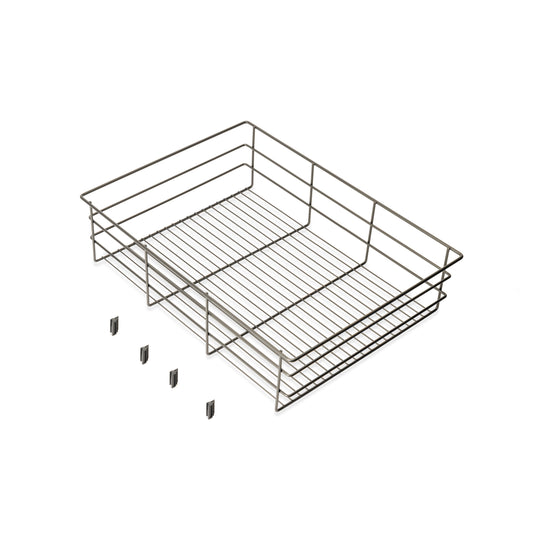 Emuca Cassetto in filo metallico per armadi e cabine armadio Quartz, 540mm (M70), Acciaio, Titanio