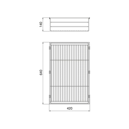 Emuca Cassetto in filo metallico per armadi e cabine armadio Quartz, 640mm (M80), Acciaio, Titanio