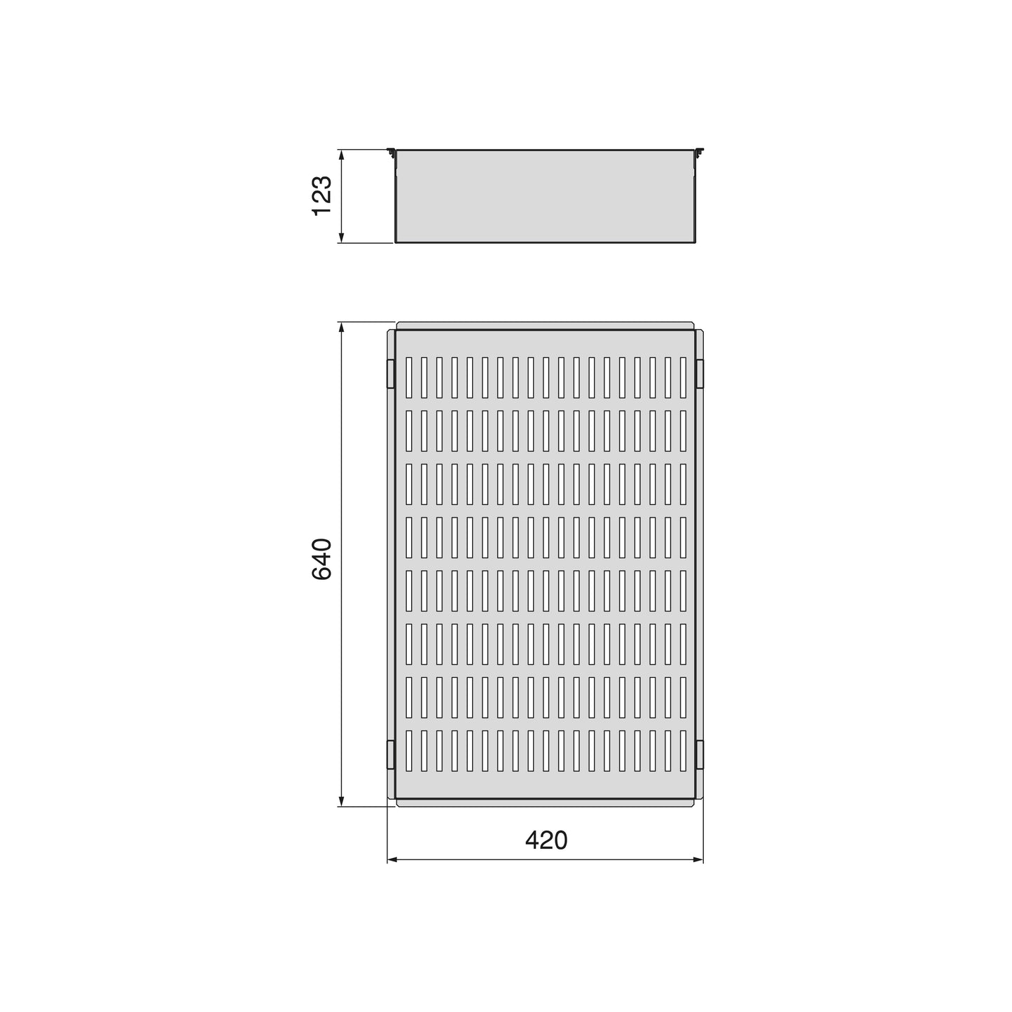 Emuca Cassetto metallico per armadi e cabine armadio Quartz, 640 (M80), Acciaio, Titanio