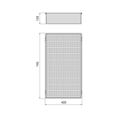 Emuca Cassetto metallico per armadi e cabine armadio Quartz, 740 (M90), Acciaio, Titanio