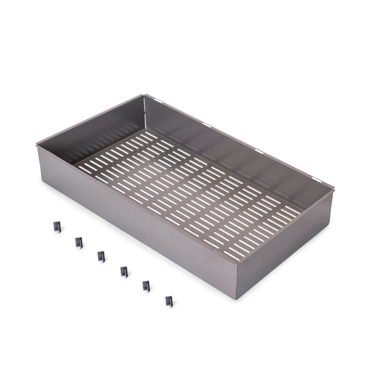 Emuca Cassetto metallico per armadi e cabine armadio Quartz, 740 (M90), Acciaio, Titanio