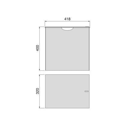 Emuca Cesto portabiancheria per armadi e cabine armadio Quartz, 418x320x400mm, Acciaio e Tessuto, Titanio
