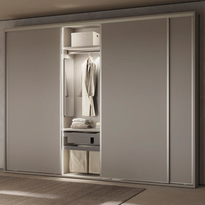 Emuca Cesto portabiancheria per armadi e cabine armadio Quartz, 418x320x400mm, Acciaio e Tessuto, Titanio