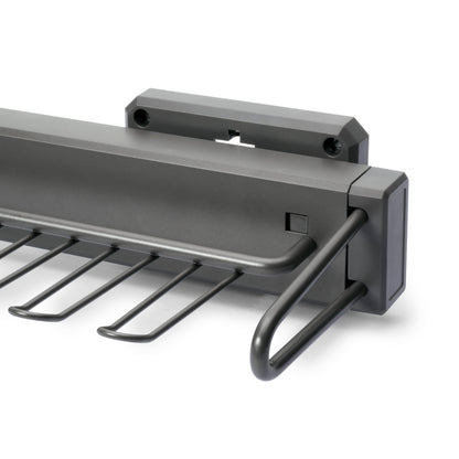 Emuca Porta-cravatte laterale estraibile Quartz, Tecnoplastica e Alluminio, Titanio