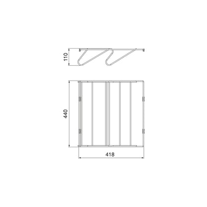 Emuca Cassetto portascarpe per armadi e cabine armadio Quartz, 440 (M60), Acciaio, Titanio
