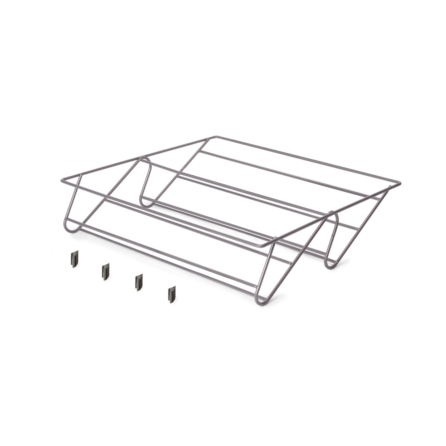 Emuca Cassetto portascarpe per armadi e cabine armadio Quartz, 440 (M60), Acciaio, Titanio