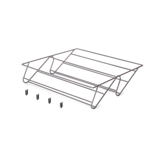 Emuca Cassetto portascarpe per armadi e cabine armadio Quartz, 440 (M60), Acciaio, Titanio
