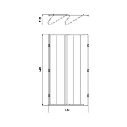Emuca Cassetto portascarpe per armadi e cabine armadio Quartz, 740 (M90), Acciaio, Titanio
