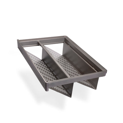 Emuca Kit di cassetto porta-scarpe estraibile per armadi Quartz, regolabile, modulo 600mm, Acciaio, alluminio e plastica, Titanio