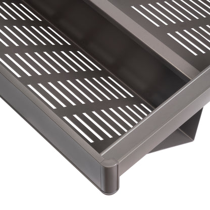 Emuca Kit di cassetto porta-scarpe estraibile per armadi Quartz, regolabile, modulo 600mm, Acciaio, alluminio e plastica, Titanio