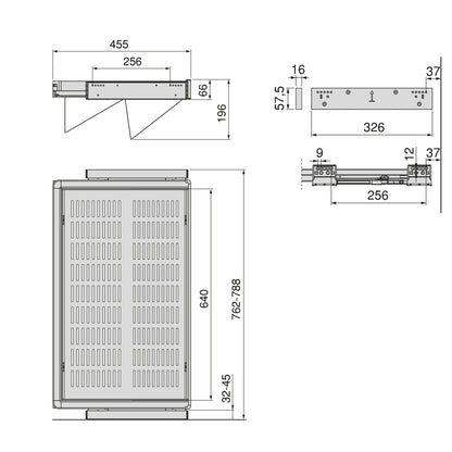 Emuca Kit di cassetto porta-scarpe estraibile per armadi Quartz, regolabile, modulo 800mm, Acciaio, alluminio e plastica, Titanio