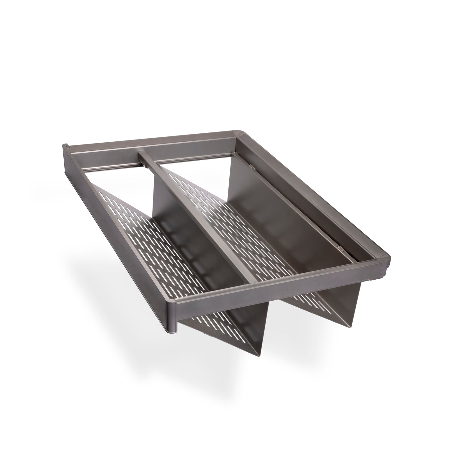 Emuca Kit di cassetto porta-scarpe estraibile per armadi Quartz, regolabile, modulo 900mm, Acciaio, alluminio e plastica, Titanio