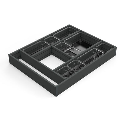 Emuca Organizzatore per cassetti Alumount 450x500, Alluminio, Grigio antracite
