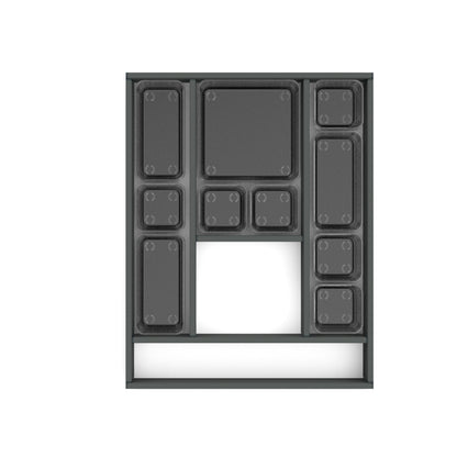 Emuca Organizzatore per cassetti Alumount 450x500, Alluminio, Grigio antracite