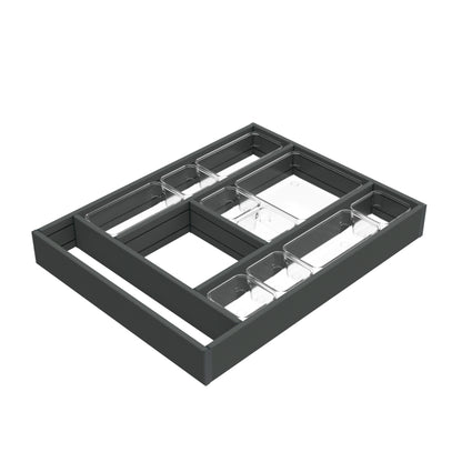 Emuca Organizzatore per cassetti Alumount 450x500, Alluminio, Grigio antracite
