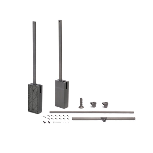 Emuca Appendiabiti per armadio Sway, larghezza regolabile 450-600mm, Acciaio, Alluminio e Tecnoplastica, Verniciato titanio