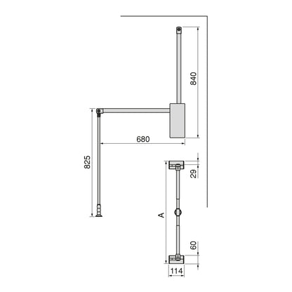 Emuca Appendiabiti per armadio Sway, larghezza regolabile 600 - 830mm, Acciaio, Alluminio e Tecnoplastica, Verniciato titanio