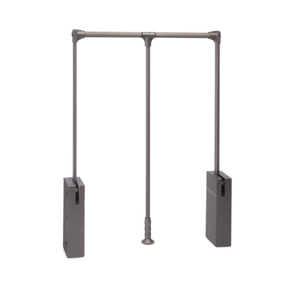Emuca Appendiabiti per armadio Sway, larghezza regolabile 830 - 1150mm, Acciaio, Alluminio e Tecnoplastica, Verniciato titanio