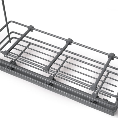 Emuca Portabottiglie estraibile TitaneMax con chiusura soft, lato sinistro, 3 vassoi, unità 200mm, Acciaio, Grigio Antracite