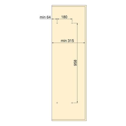 Emuca Specchio estraibile per interno dell'armadio Quartz, con rotazione 180°, 1.000x300mm, Alluminio, vetro e acciaio, Titanio