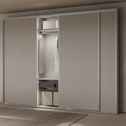 Emuca Specchio estraibile per interno dell'armadio Quartz, con rotazione 180°, 1.000x300mm, Alluminio, vetro e acciaio, Titanio