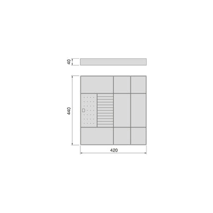 Emuca Cassetto organizzatore per armadi e cabine armadio Quartz, 440 (M60), Eco-pelle e legno, Titanio