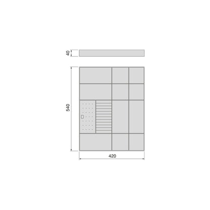 Emuca Cassetto organizzatore per armadi e cabine armadio Quartz, 540 (M70), Eco-pelle e legno, Titanio