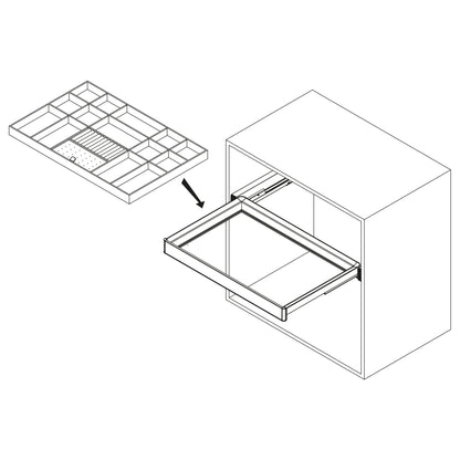 Emuca Cassetto organizzatore per armadi e cabine armadio Quartz, 540 (M70), Eco-pelle e legno, Titanio