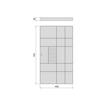 Emuca Cassetto organizzatore per armadi e cabine armadio Quartz, 740 (M90), Eco-pelle e legno, Titanio