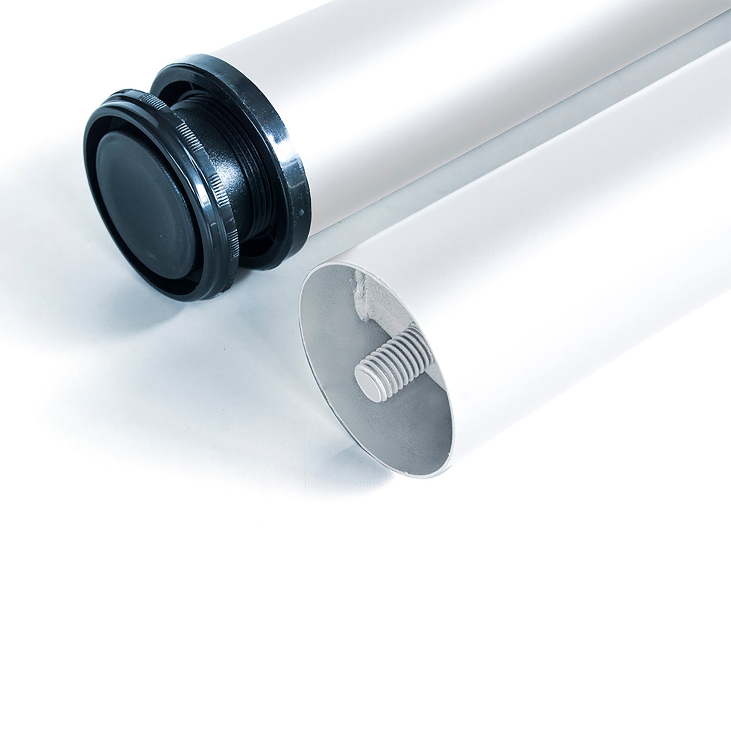 Emuca Lotto di 4 gambe per tavolo, diametro 60mm, H 830mm, Acciaio, Verniciato bianco