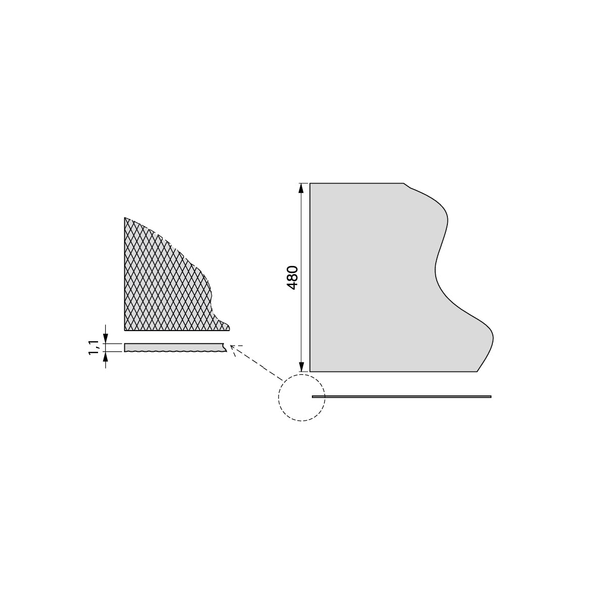 Emuca Tappeto antiscivolo per cassetti, Minirhomb, lunghezza 20m x 480mm, Tecnoplastica, Grigio antracite